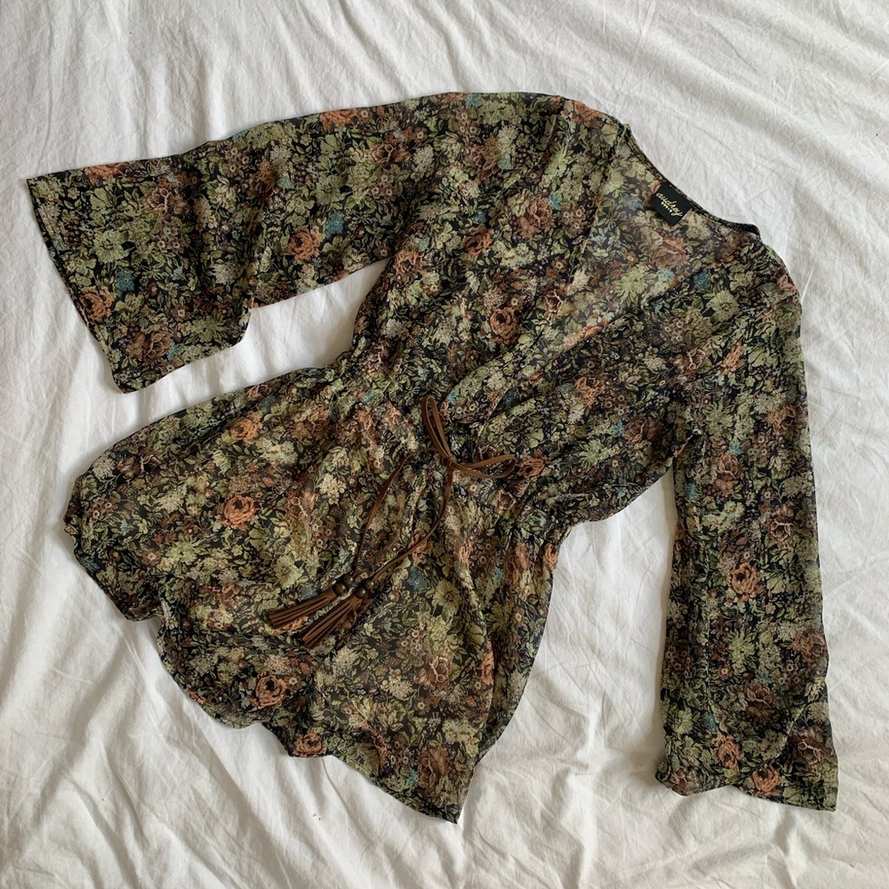 audrey / bell sleeve boho floral romper